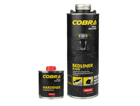 Защитное Покрытие «Novol» Cobra Truck Bediner с Отвердителем, Чёрное 600мл (9036400)