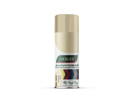 Аэрозольная Краска «Veslee» Spray Acryl Paint Акриловая, RAL1015 Слоновая Кость, 520мл