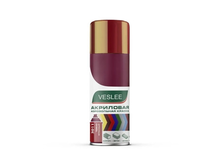 Аэрозольная Краска «Veslee» Spray Acryl Paint Акриловая, RAL 3011 Темно-Красная, 520мл