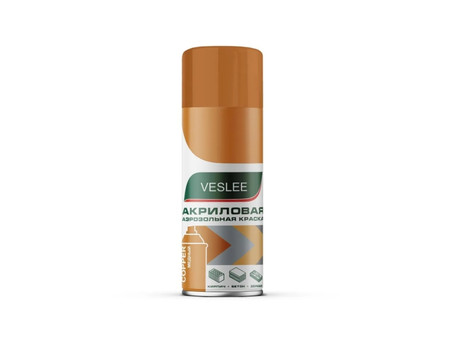 Аэрозольная Краска «Veslee» Spray Acryl Paint Металлик, Медная, 520мл