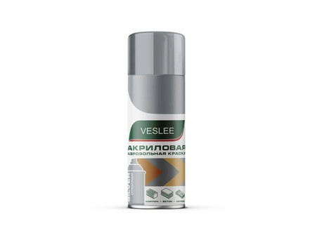 Аэрозольная Краска «Veslee» Spray Acryl Paint Металлик, Серебряная, 520мл