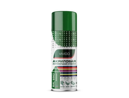Аэрозольная Краска «Vivido» Spray Acryl Paint Акриловая, RAL6002 Зеленая, 520мл