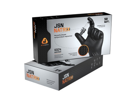 Нитриловые Перчатки «Jeta Safety» JSN Natrix-B 290 Одноразовые, Нескользящие, Чёрные XL (050NATRIX290-BL-10-XL)