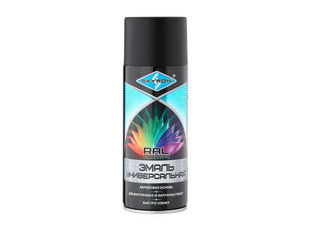 Аэрозольная Краска «Skyron» Spray Acryl Paint, RAL9005 Черная Матовая, 520мл (SR-10905)