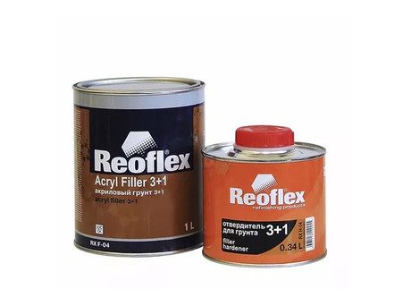 Акриловый Грунт «Reoflex» 2к RX F-04 3+1 Acryl Filler с Отвердителем, Серый, 1л
