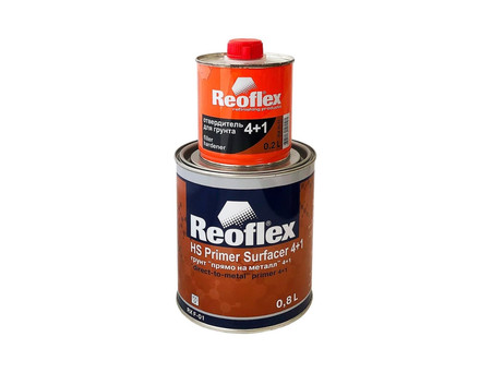 Акриловый Грунт-Наполнитель «Reoflex» 2к RX F-01 HS Primer Surfacer 4+1 с Отвердителем, Черный, 800мл