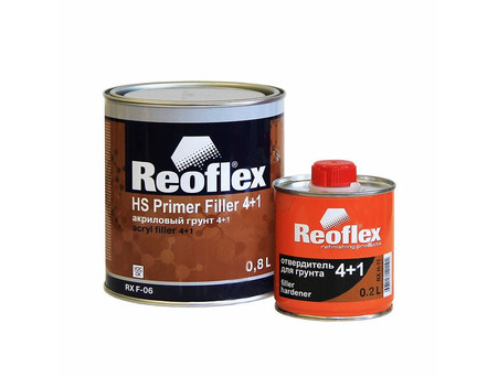 Акриловый Грунт «Reoflex» 2к RX F-06 HS Primer Filler 4+1 с Отвердителем, Красный, 800мл