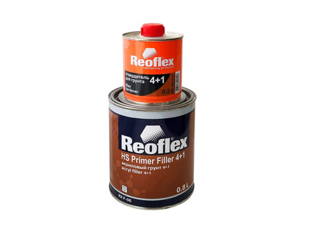 Акриловый Грунт «Reoflex» 2к RX F-06 HS Primer Filler 4+1 с Отвердителем, Черный, 800мл