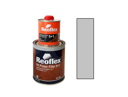 Акриловый Грунт «Reoflex» 2к RX F-03 5+1 HS Primer Filler с Отвердителем, Серый, 800мл