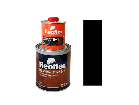 Акриловый Грунт «Reoflex» 2к RX F-03 5+1 HS Primer Filler с Отвердителем, Черный, 800мл