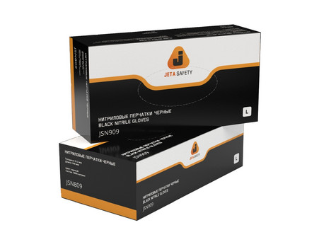 Нитриловые Перчатки «Jeta Safety» JSN-9 Одноразовые, Чёрные, L (JSN909/L)