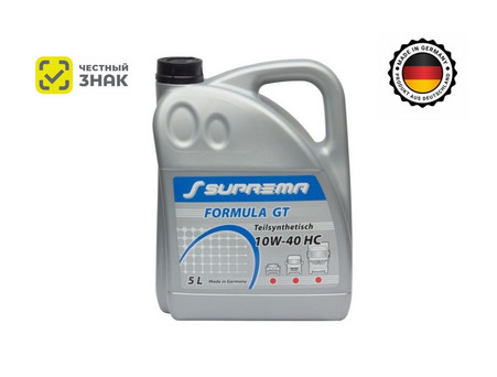 Масло Моторное «Suprema» Formula GT 10W-40 HC, Полусинтетическое, 5л (ЧЗ)